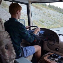 Jacob taking a turn at the wheel