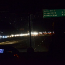 Driving through L.A. at night