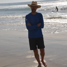 Dad Taking a walk along the ocean side in San Diego