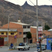 Street view of Mallasa with the Devil's Tooth in the background