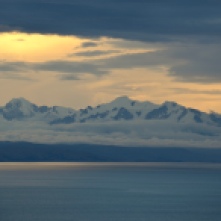 Andes across the water from Isla Del Sol