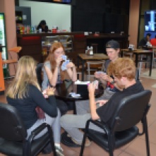 Card game at the Cochabamba airport on our way from La Paz to Santa Cruz then Miami
