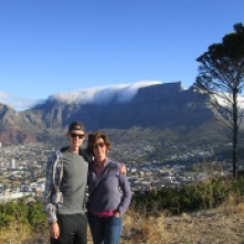 Luke and Ruth on Signal Hill with Table Mountain in the background